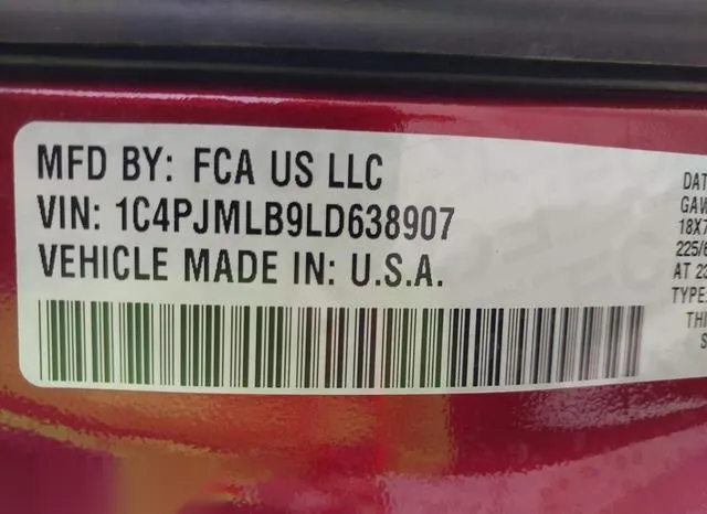 1C4PJMLB9LD638907 2020 2020 Jeep Cherokee- Altitude 4X4 9