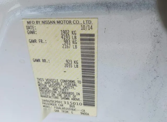 1N4AZ0CP9FC315010 2015 2015 Nissan Leaf- S 9