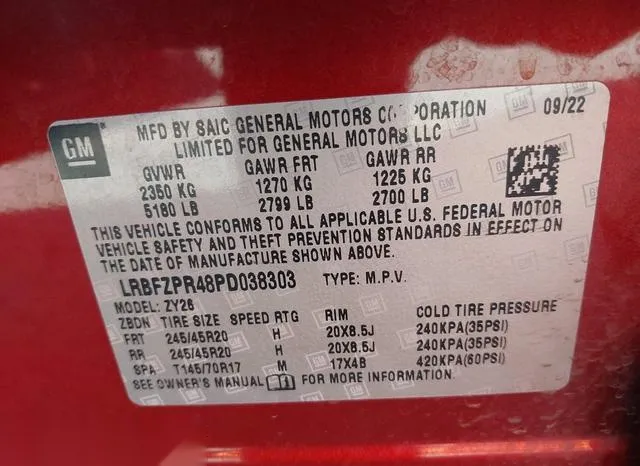 LRBFZPR48PD038303 2023 2023 Buick Envision- Essence Awd 9