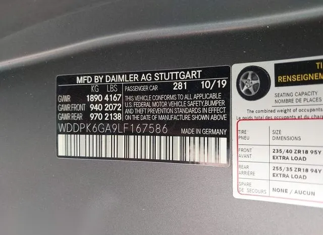 WDDPK6GA9LF167586 2020 2020 Mercedes-Benz Amg Slc 43 9