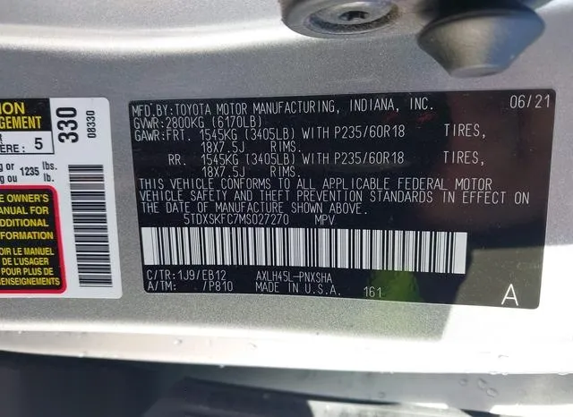 5TDXSKFC7MS027270 2021 2021 Toyota Sienna- Xse 9