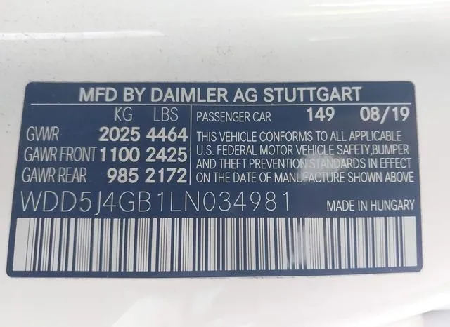 WDD5J4GB1LN034981 2020 2020 Mercedes-Benz CLA 250 9