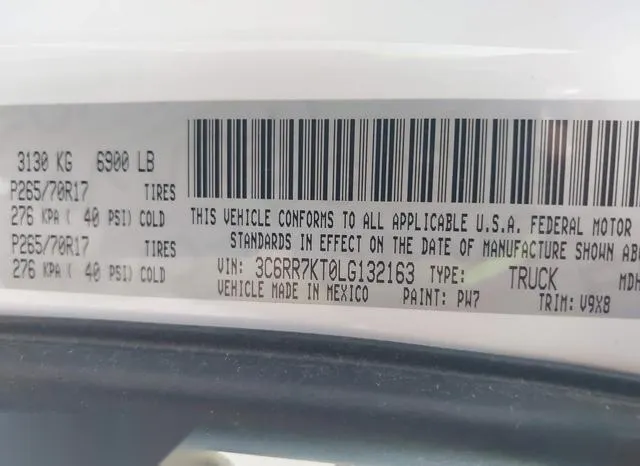 3C6RR7KT0LG132163 2020 2020 RAM 1500- Classic Tradesman  4X4 9