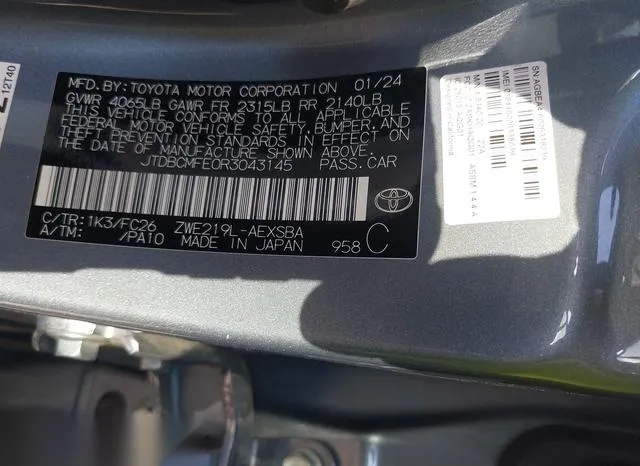 JTDBCMFE0R3043145 2024 2024 Toyota Corolla- Hybrid Se 9