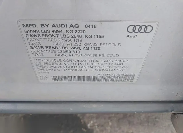 WA1EFCFS7GR023595 2016 2016 Audi Q3- 2-0T Premium Plus 9