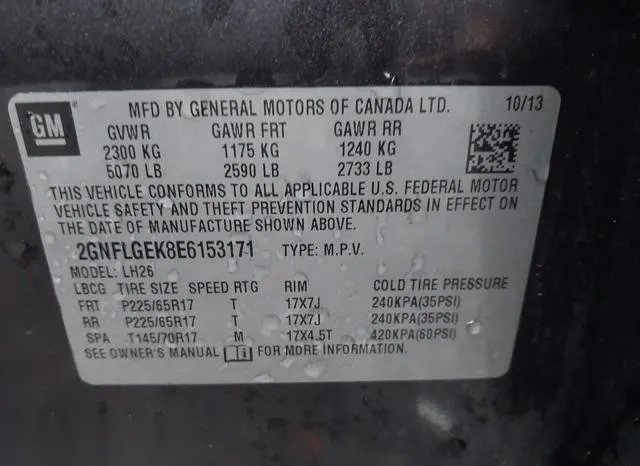 2GNFLGEK8E6153171 2014 2014 Chevrolet Equinox- 2LT 9