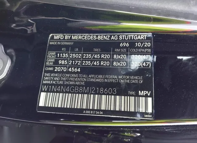 W1N4N4GB8MJ218603 2021 2021 Mercedes-Benz GLA 250 9