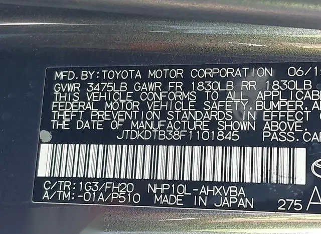 JTDKDTB38F1101845 2015 2015 Toyota Prius- C One 9