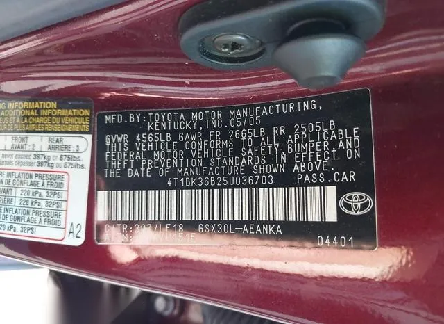 4T1BK36B25U036703 2005 2005 Toyota Avalon- XL 9