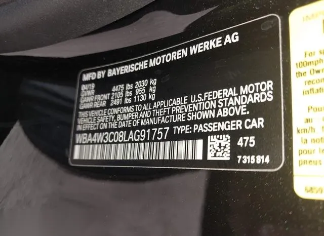 WBA4W3C08LAG91757 2020 2020 BMW 4 Series- 430I 9