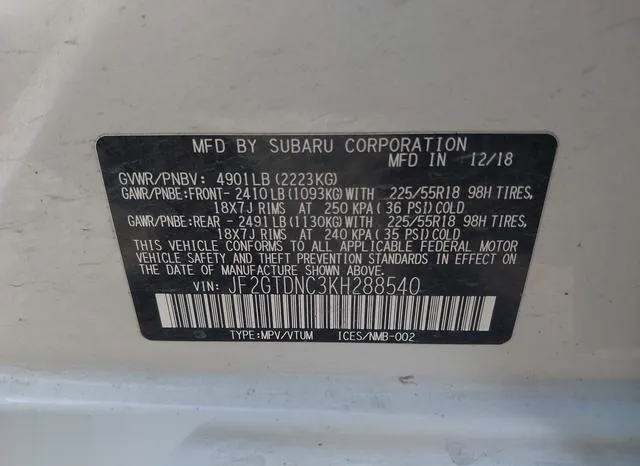 JF2GTDNC3KH288540 2019 2019 Subaru Crosstrek- Hybrid 9