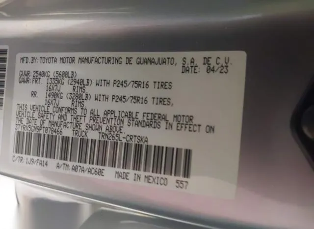 3TYRX5GN9PT078466 2023 2023 Toyota Tacoma- SR 9