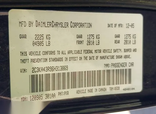 2C3KA43R96H313869 2006 2006 Chrysler 300 9