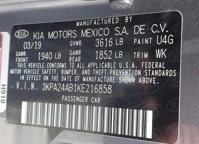 3KPA24AB1KE216858 2019 2019 KIA Rio- S 9