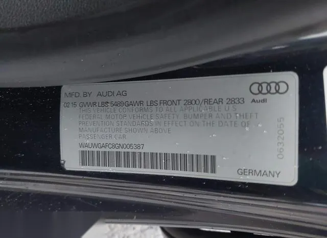 WAUWGAFC8GN005387 2016 2016 Audi A7- 3-0T Premium Plus 9