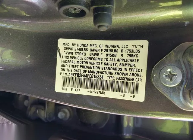 19XFB2F54FE016334 2015 2015 Honda Civic- LX 9