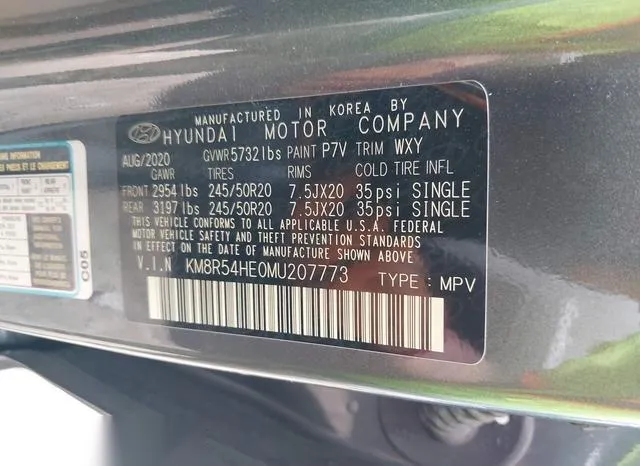 KM8R54HE0MU207773 2021 2021 Hyundai Palisade- Limited 9