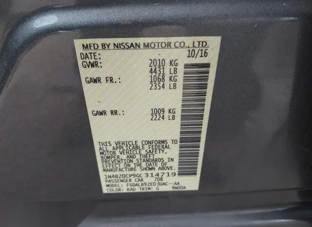 1N4BZ0CP9GC314719 2016 2016 Nissan Leaf- S 9