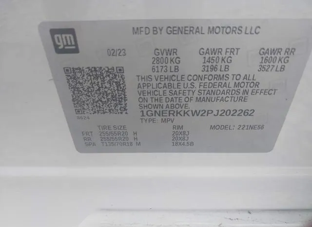 1GNERKKW2PJ202262 2023 2023 Chevrolet Traverse- Fwd Premier 9