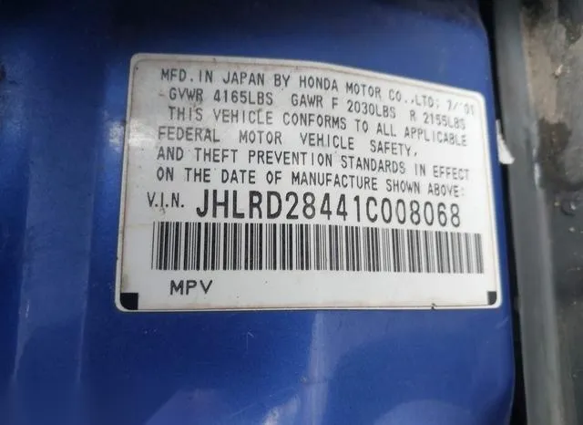 JHLRD28441C008068 2001 2001 Honda CR-V- LX 9