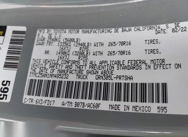 3TMCZ5AN1NM485232 2022 2022 Toyota Tacoma- Trd Off Road 9