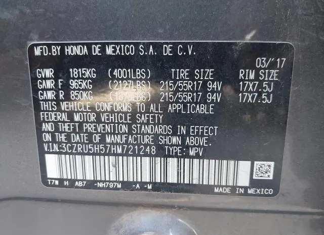 3CZRU5H57HM721248 2017 2017 Honda HR-V- EX 9