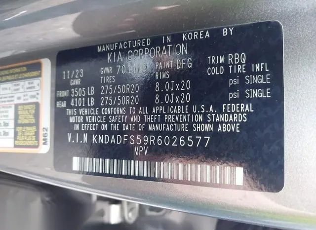 KNDADFS59R6026577 2024 2024 KIA EV9- Land 9