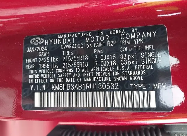 KM8HB3AB1RU130532 2024 2024 Hyundai Kona- Sel 9