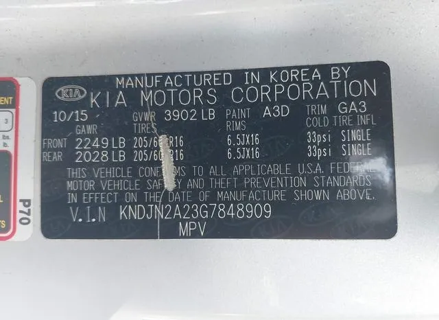 KNDJN2A23G7848909 2016 2016 KIA Soul 9