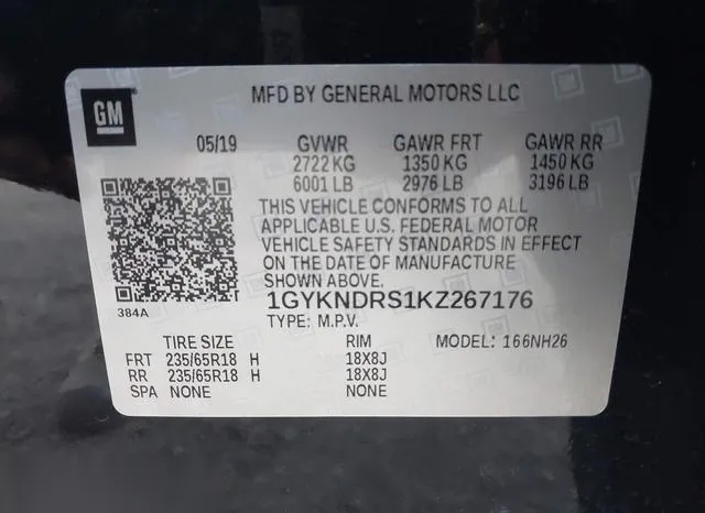 1GYKNDRS1KZ267176 2019 2019 Cadillac XT5- Luxury 9