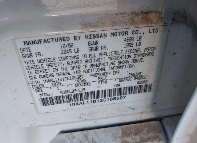 1N4AL11D13C188507 2003 2003 Nissan Altima- 2-5 S 9