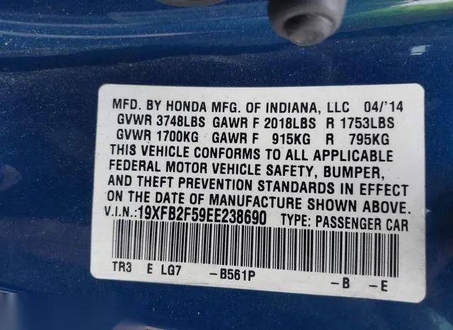 19XFB2F59EE238690 2014 2014 Honda Civic- LX 9