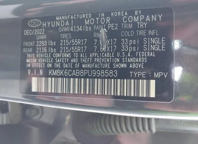 KM8K6CAB8PU998583 2023 2023 Hyundai Kona- Sel 9