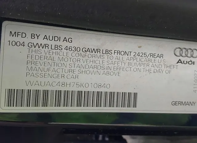 WAUAC48H75K010840 2005 2005 Audi A4- 1-8T 9