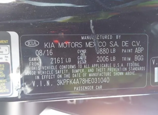 3KPFK4A78HE031040 2017 2017 KIA Forte- LX 9