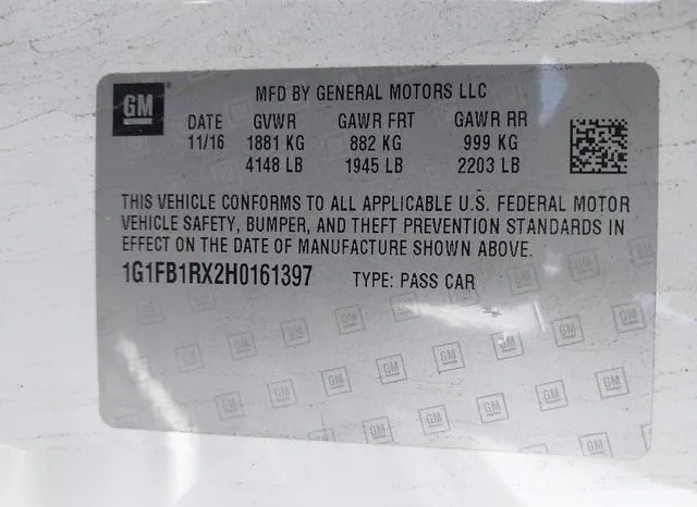 1G1FB1RX2H0161397 2017 2017 Chevrolet Camaro- 1LT 9