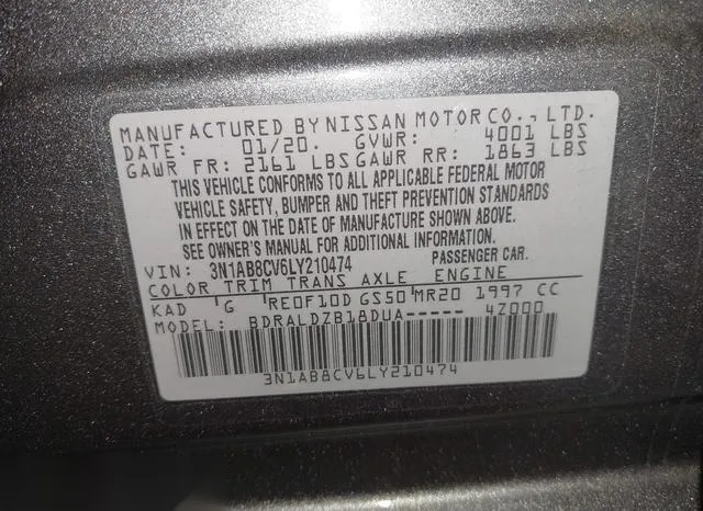 3N1AB8CV6LY210474 2020 2020 Nissan Sentra- Sv Xtronic Cvt 9