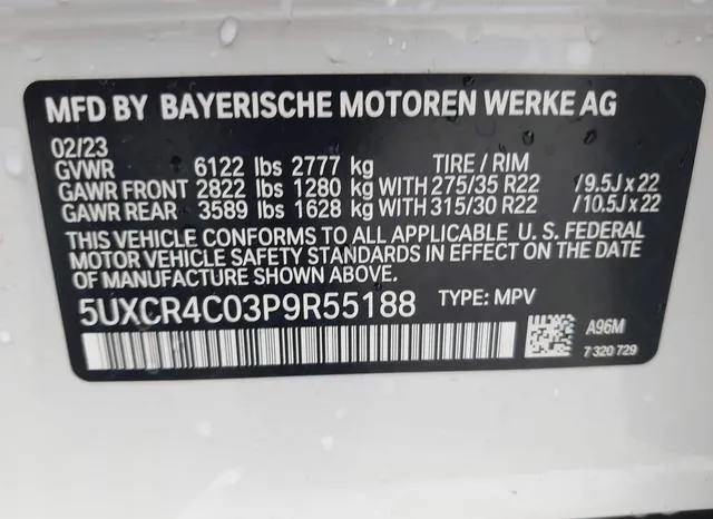 5UXCR4C03P9R55188 2023 2023 BMW X5- Sdrive40I 9