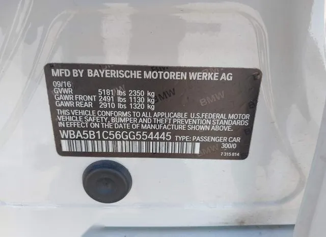 WBA5B1C56GG554445 2016 2016 BMW 5 Series- 535I 9