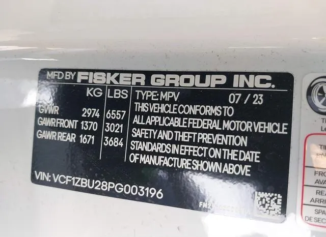 VCF1ZBU28PG003196 2023 2023 Fisker Ocean- One 9