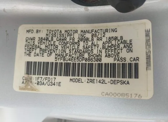 5YFBU4EE5DP086300 2013 2013 Toyota Corolla- S 9