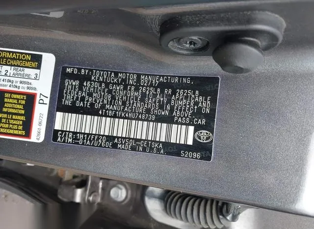 4T1BF1FK4HU748739 2017 2017 Toyota Camry- SE 9