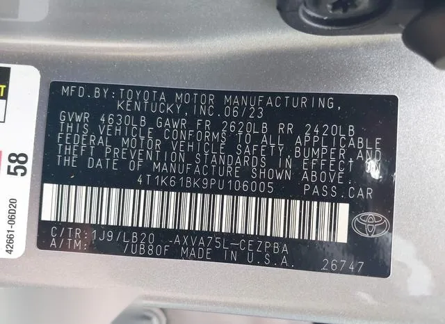 4T1K61BK9PU106005 2023 2023 Toyota Camry- Xse Awd 9