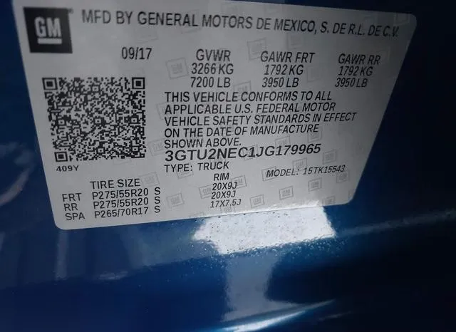 3GTU2NEC1JG179965 2018 2018 GMC Sierra- 1500 Slt 9