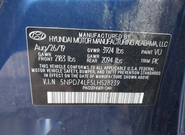 5NPD74LF5LH528239 2020 2020 Hyundai Elantra- SE 9