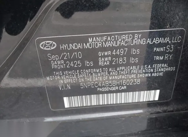 5NPEC4AB5BH160238 2011 2011 Hyundai Sonata- Se 2-0T 9