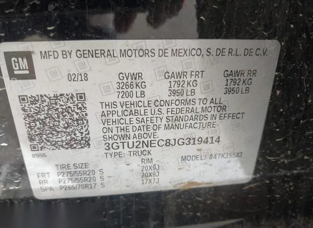 3GTU2NEC8JG319414 2018 2018 GMC Sierra- 1500 Slt 9