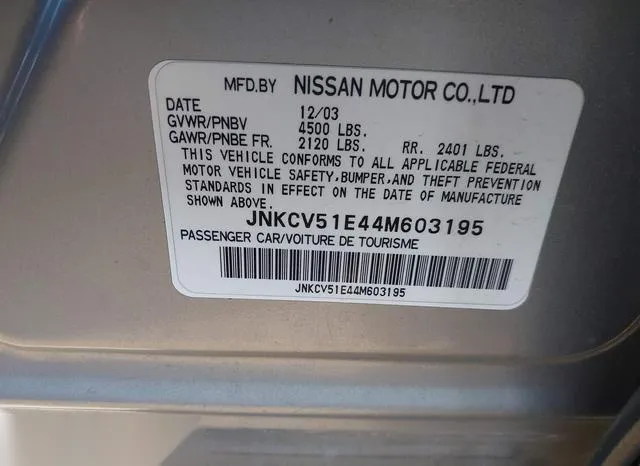 JNKCV51E44M603195 2004 2004 Infiniti G35 9