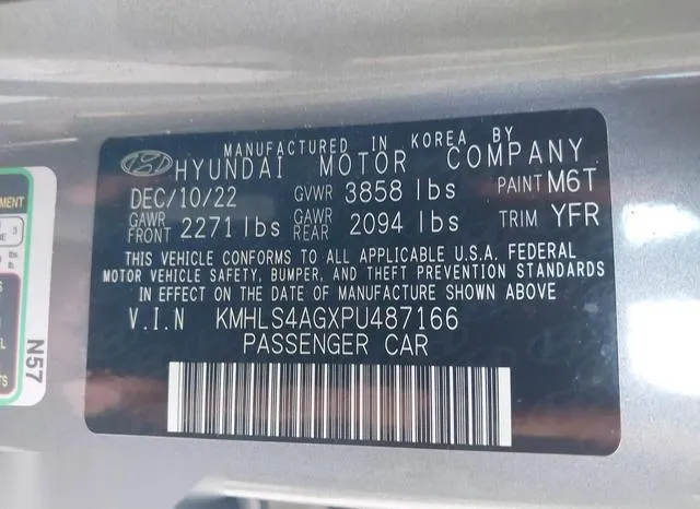 KMHLS4AGXPU487166 2023 2023 Hyundai Elantra- Sel 9