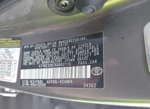 4T1BE32K76U662116 2006 2006 Toyota Camry- LE 9